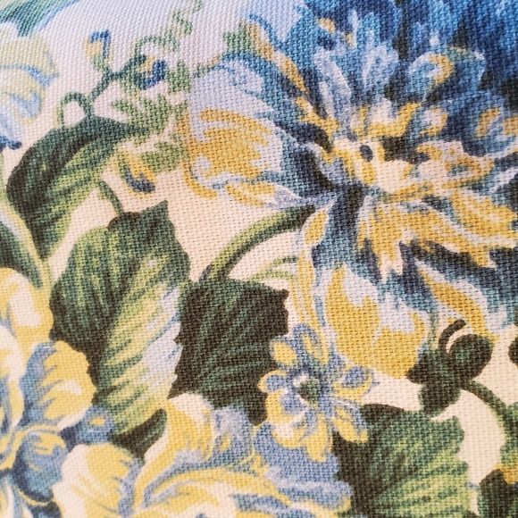 Upholstery Weight Cotton Fabric - Coordinated Floral & Stripes - Picture 2 of 6